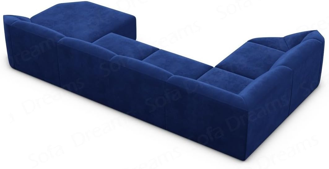 Wohnlandschaft Cabrera U-Shape Fabric Sofa in Velvet Designer Sofa Sun Velvet (Green, Ottoman Left)