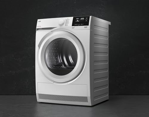 AEG Wärmepumpentrockner 8 kg, Serie 7000 SensiDry: Schonendes & energiesparendes Trockenverfahren, neue Energiekl. D, Mengenautomatik, Schontrommel, wechselende Drehrichtung, Knitterschutz, TR7T61580