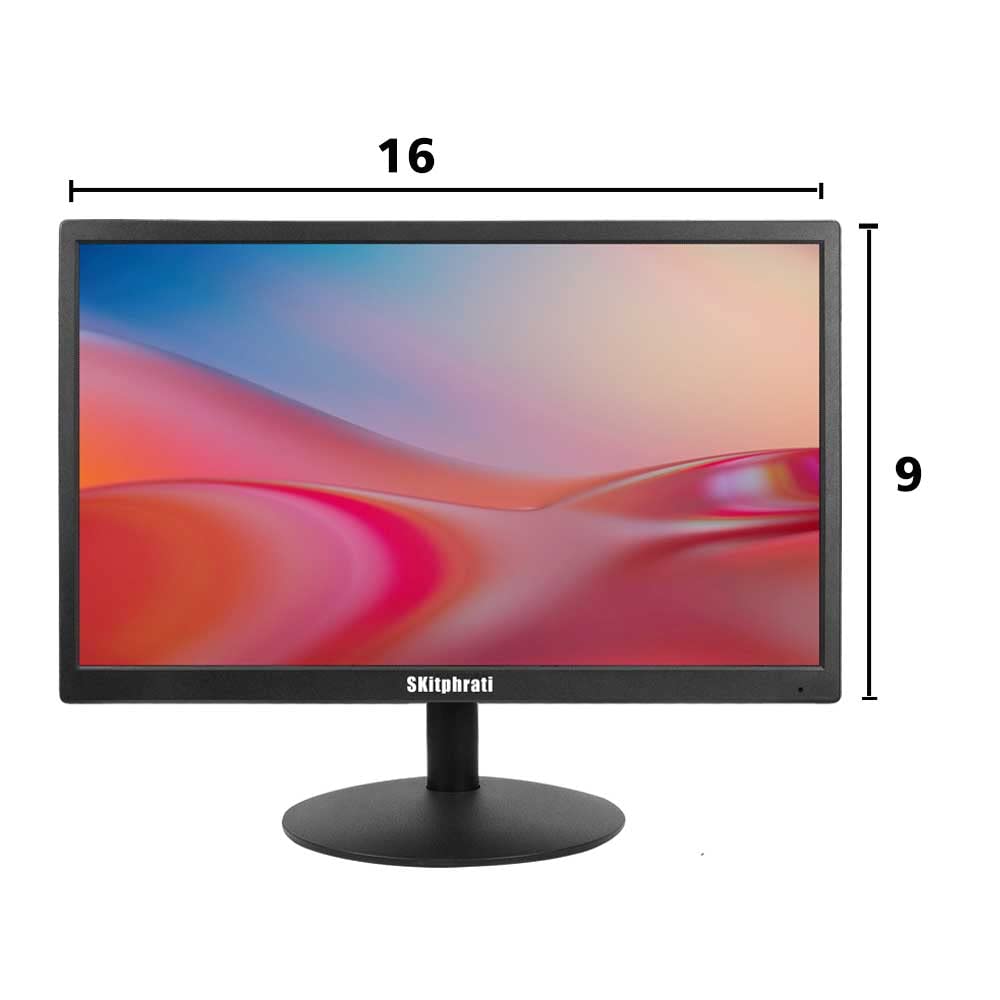 SKitphrati 20 Zoll Business Computer Monitor 1600x900 PC Monitor mit HDMI und VGA, 75 Hz, 250 nits, 16:9, Neigbar, VESA 75x75, PC Bildschirm, Schwarz