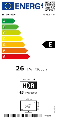 TELEFUNKEN VIDAA D43U790B2CW 4K TV 43 Inch Smart TV UHD, HDR TV with Dolby Vision, Triple Tuner and 6 Months HD+ Including LED TV, Black