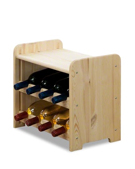 PROREGAL Weinregal PINOTWINE C | HxBxT 87,2x63,2x26,5cm | 42 Flaschen | Massives Kiefernholz | Natur unbehandelt | Weinhalter Weinständer Flaschenständer Flaschenregal Holzregal