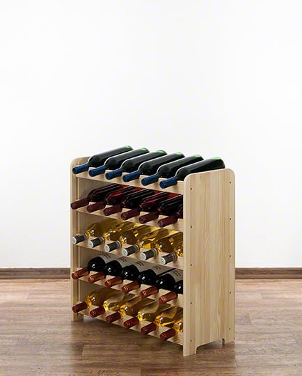 PROREGAL Weinregal PINOTWINE C | HxBxT 87,2x63,2x26,5cm | 42 Flaschen | Massives Kiefernholz | Natur unbehandelt | Weinhalter Weinständer Flaschenständer Flaschenregal Holzregal