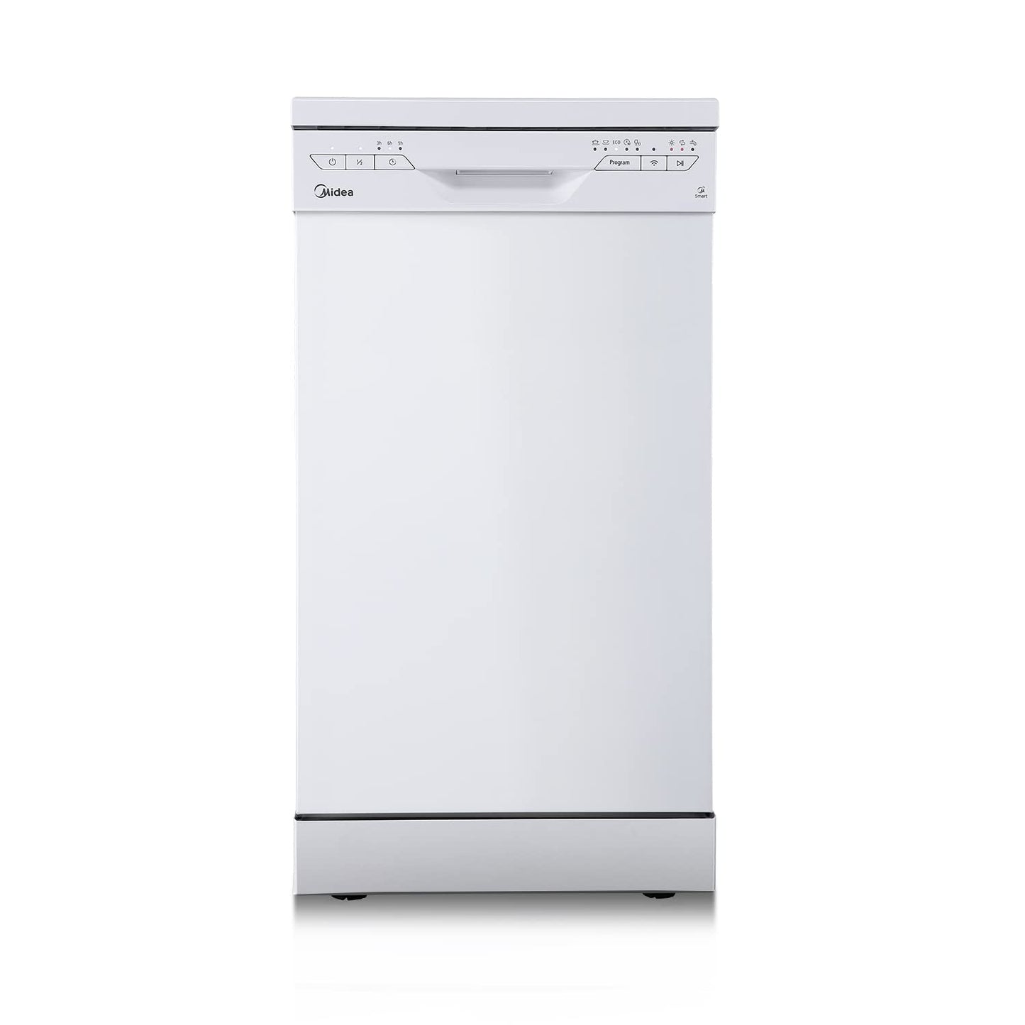 Midea MDWEU1435XSS-W Dishwasher, Integrated, 14 Place Settings, 60 cm, Partially Integrated with WiFi, Extra Drying, 7 Programmes, 47 dB, 0-24 Hours Start Time Delay, Stainless Steel