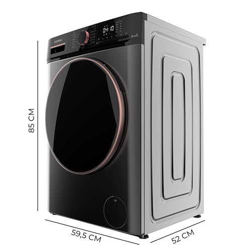 Cecotec Waschmaschine 8Kg Frontlader Bolero DressCode 8610 Inverter Steel A. 1400 U/min, Steam Max, Inverter Plus Motor, 15 Progr, OnSmart, Smooth Wash, Stop&Go, Antibakterielle Dichtung, Drum Clean