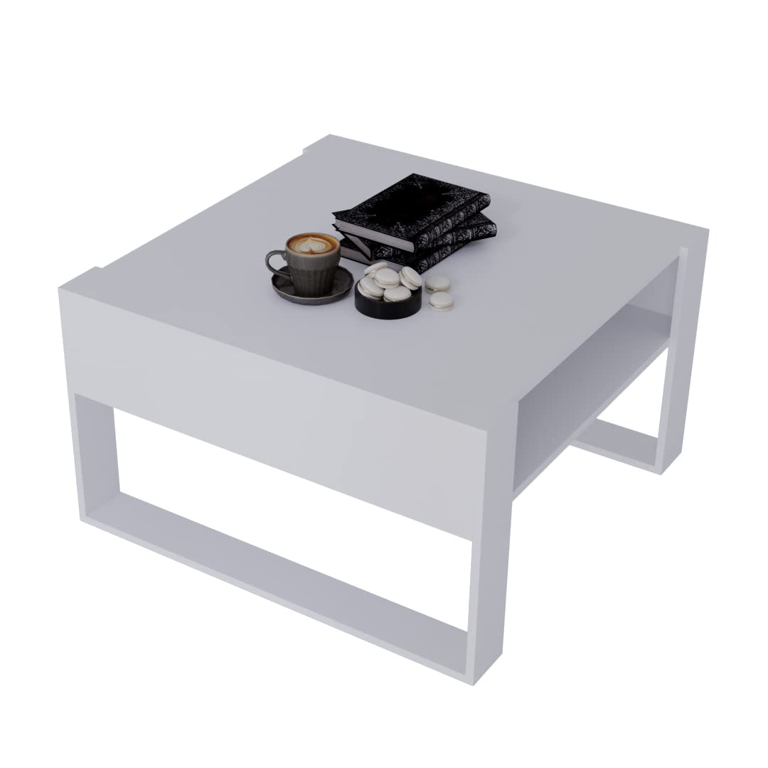 AKKE Karo Couchtisch für Wohnzimmer Beistelltisch Wohnzimmertisch Modern Sofatisch Kaffeetisch Deko Möbel für Wohnzimmer Wohnzimmertische Couchtische Eiche Mit Schwarzen Beinen
