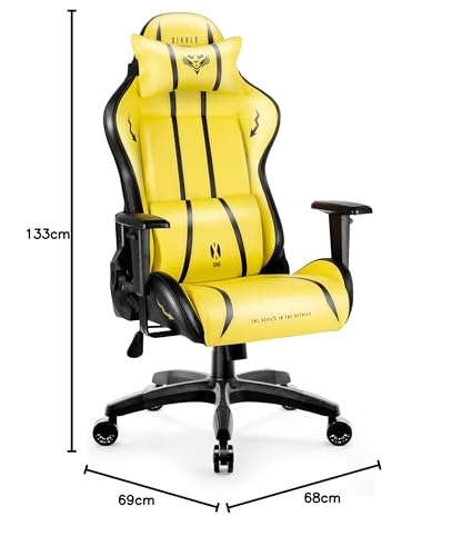 Diablo X-One 2.0 Gaming Stuhl Gamer Chair Bürostuhl Schreibtischstuhl Verstellbare Armlehnen Ergonomisches Design Nacken/-Lendenkissen Wippfunktion Aqua Blue Normal (L)