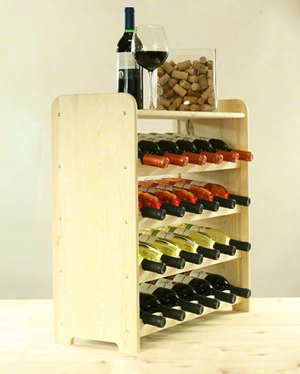 PROREGAL Weinregal PINOTWINE C | HxBxT 87,2x63,2x26,5cm | 42 Flaschen | Massives Kiefernholz | Natur unbehandelt | Weinhalter Weinständer Flaschenständer Flaschenregal Holzregal