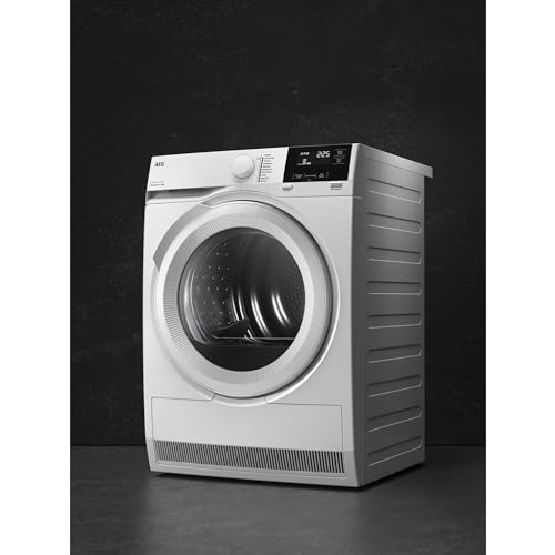 AEG TR7T60690 Heat Pump Dryer / Series 7000 with SensiDry – Gentle and Energy Saving / A+++ / Automatic Volume / 9.0 kg / Gentle Drum / Wrinkle Protection, Wieß