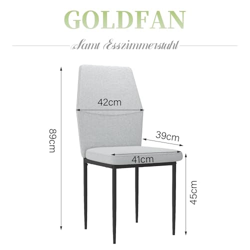 GOLDFAN Dining Table with 4 Chairs Dining Table Round Glass Kitchen Table Dining Room Chair Velvet 80 cm Green