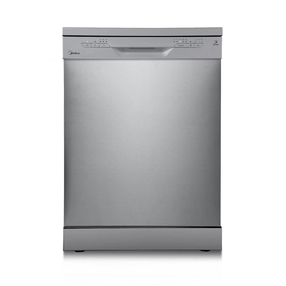 Midea SF 3.60N PRO Dishwasher, 14 Place Settings, Dishwasher with WiFi, Freestanding, Integrated, 5 Cleaning Modes, 47 dB, 3/6/9 h Delay Start, Stainless Steel, Silver