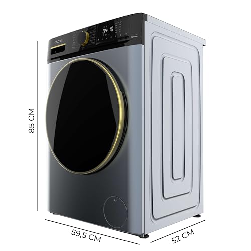 Cecotec Waschmaschine 8Kg Frontlader Bolero DressCode 8610 Inverter Steel A. 1400 U/min, Steam Max, Inverter Plus Motor, 15 Progr, OnSmart, Smooth Wash, Stop&Go, Antibakterielle Dichtung, Drum Clean