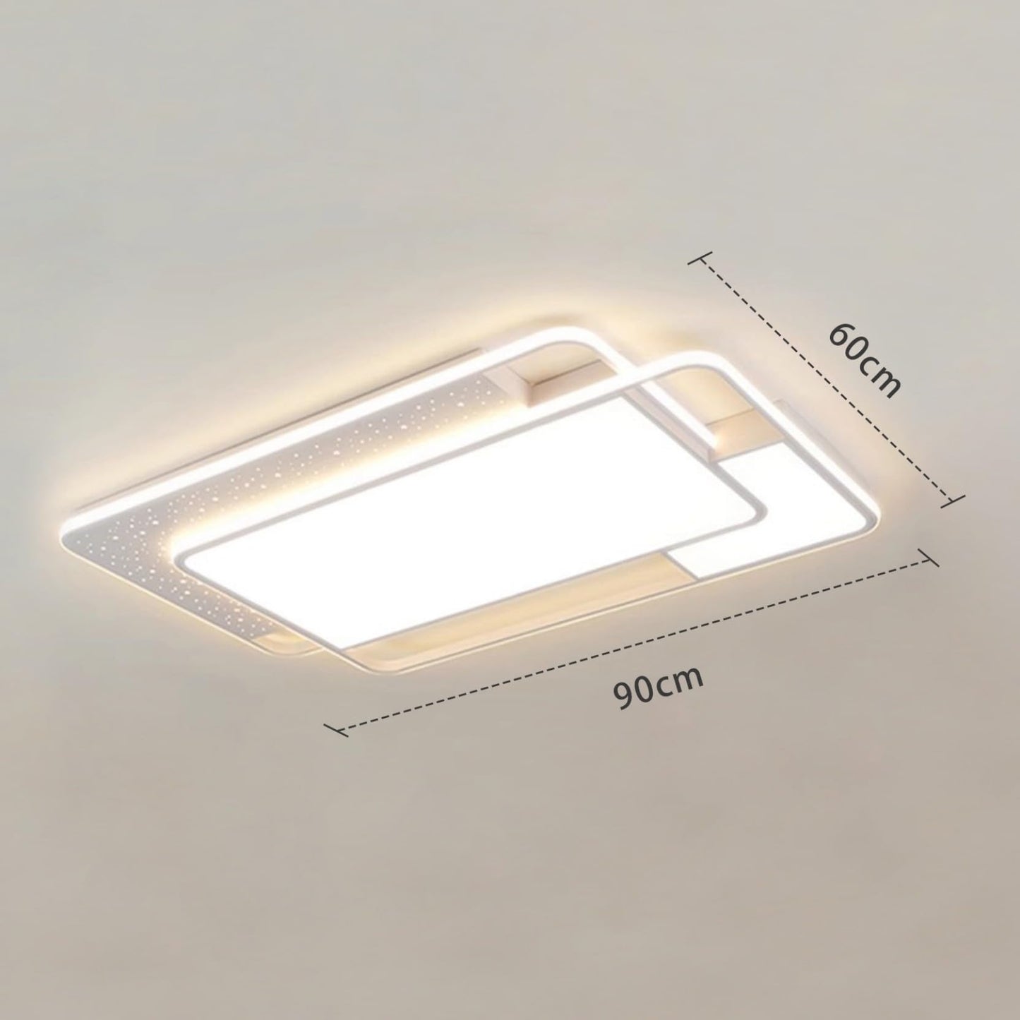 JDONG 90W LED Deckenleuchte Dimmbar 90x55CM Deckenlampe mit Fernbedienung 3000K-6500K Helligkeit einstellbar moderne Rechteckige Leuchte für Wohnzimmer