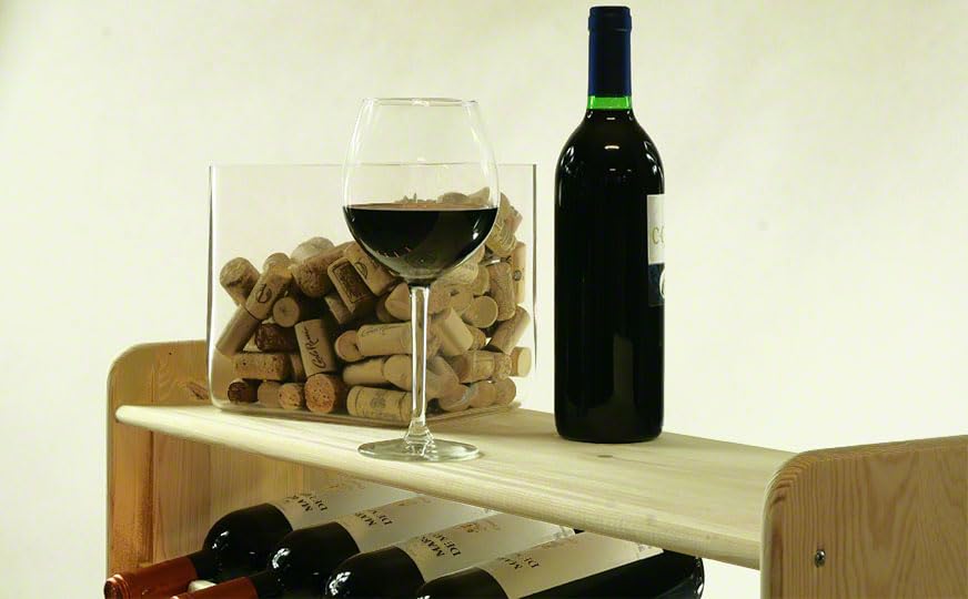 PROREGAL Weinregal PINOTWINE C | HxBxT 87,2x63,2x26,5cm | 42 Flaschen | Massives Kiefernholz | Natur unbehandelt | Weinhalter Weinständer Flaschenständer Flaschenregal Holzregal