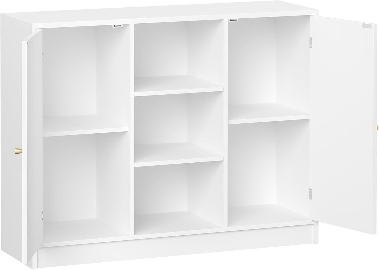 Hzuaneri SC21203X Bathroom Cabinet with 2 Doors, Kitchen Cabinet, Storage Cabinet, Sideboard with 3 Open Storage Compartments, Adjustable Shelf, Bathroom, Kitchen, 30 x 100 x 81.5 cm, White