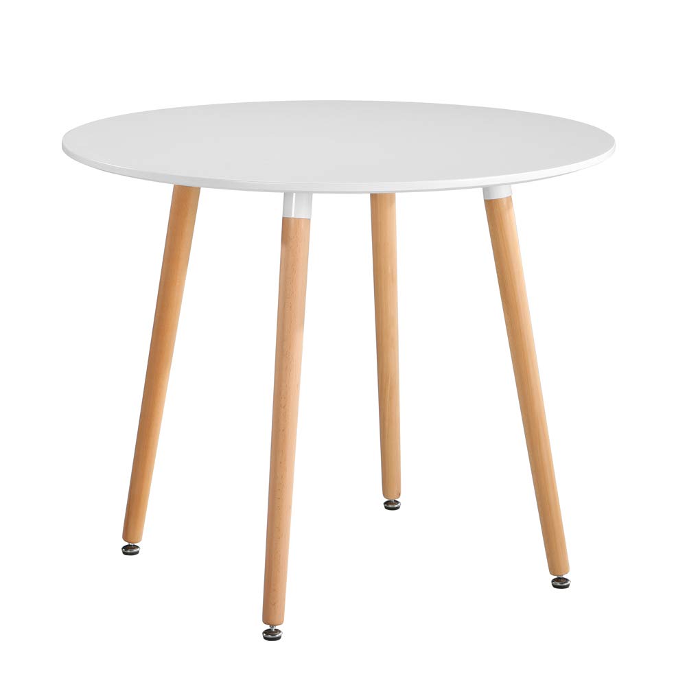GOLDFAN Glas Esstisch Esszimmertisch Küchentisch Glas Moderner Stil Runder Tisch für Wohnzimmer Büro Küche Silber