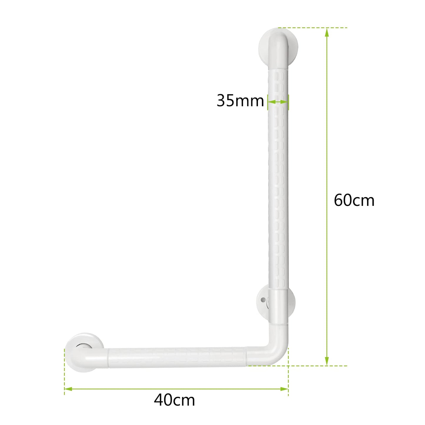 Tubiaz Wall-Mounted Support Handle, Folding Handrail for Shower, Toilet Support Aid, Standing Aid, Safety Handrail, Non-Slip Handrail for Seniors, Disabled Pregnant Women, up to 200 kg, White