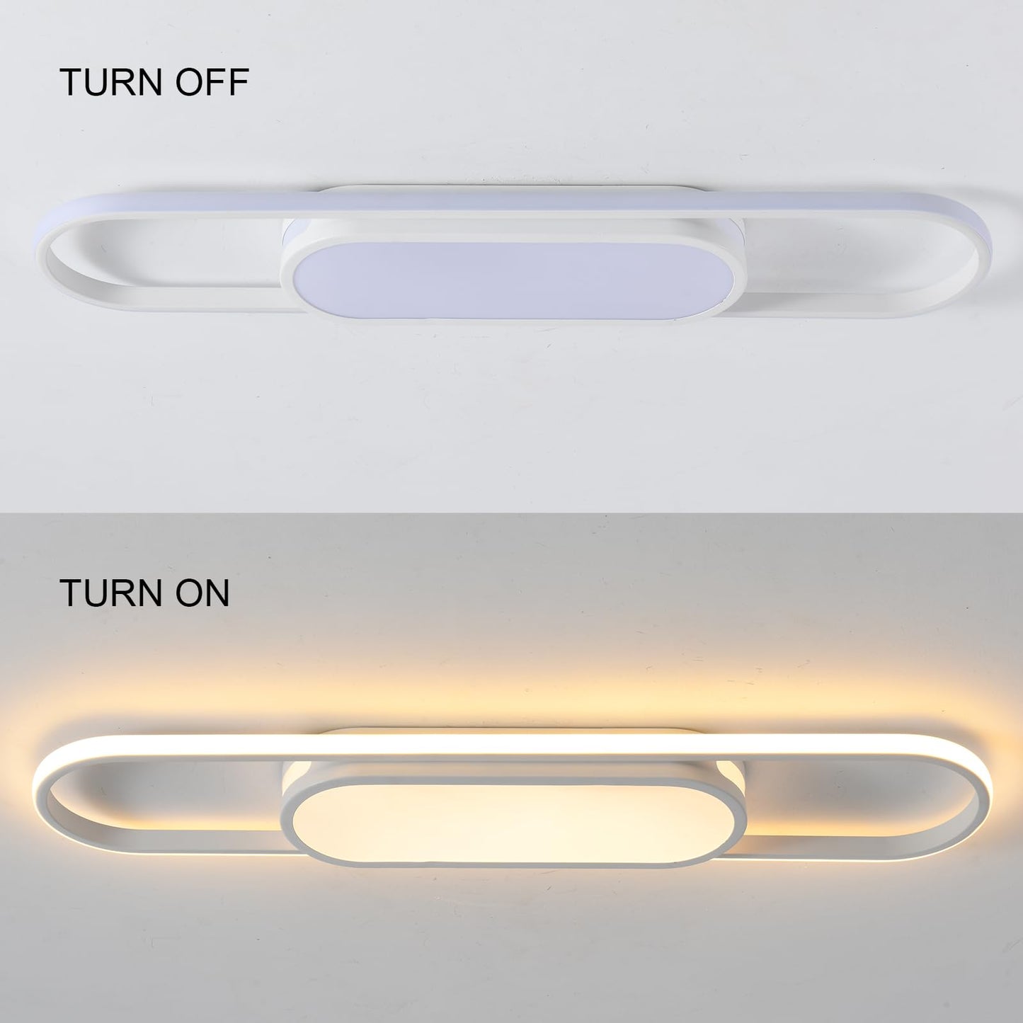 Oninio Modern LED Ceiling Light Dimmable Ceiling Light with Remote Control 70 cm Ceiling Light for Living Room, Kitchen, Dining Room, Bedroom, 40 W (Gold)