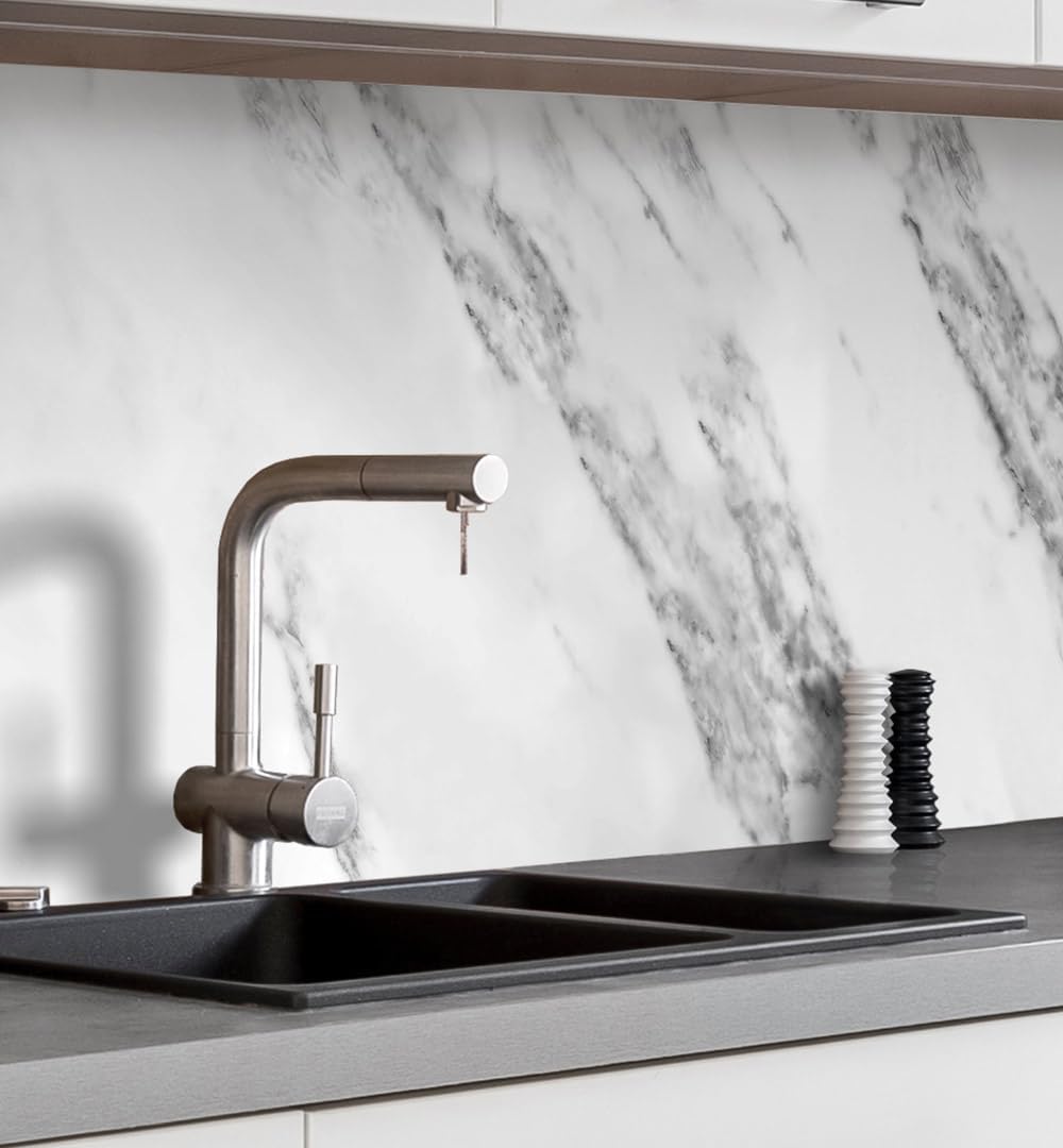 MyMaxxi Küchenrückwand Folie selbstklebend matt - einfache Montage ohne Bohren 0,4mm stark Versteift - Motiv Mauer 04-60cm hoch - Spritzschutz Küche Klebefolie - Stein Ziegel 60 x 60cm