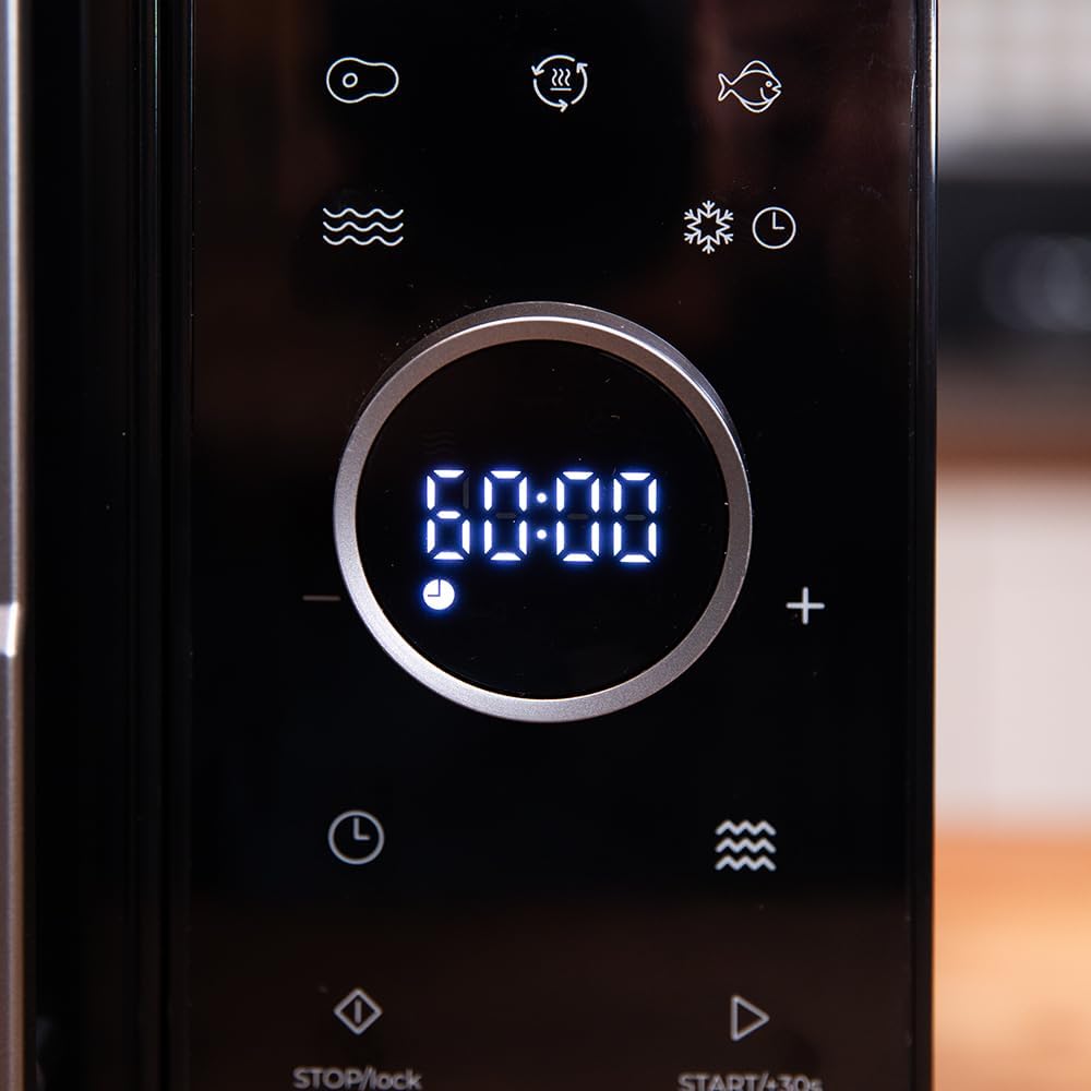 Cecotec Proclean 6120 Touch Screen Microwave with Grill, 23 L, 800 W and 1000 W, Digital, Even Cooking, 5 Power Levels, Defrost Function, Timer 60 Minutes, Turntable 285 mm