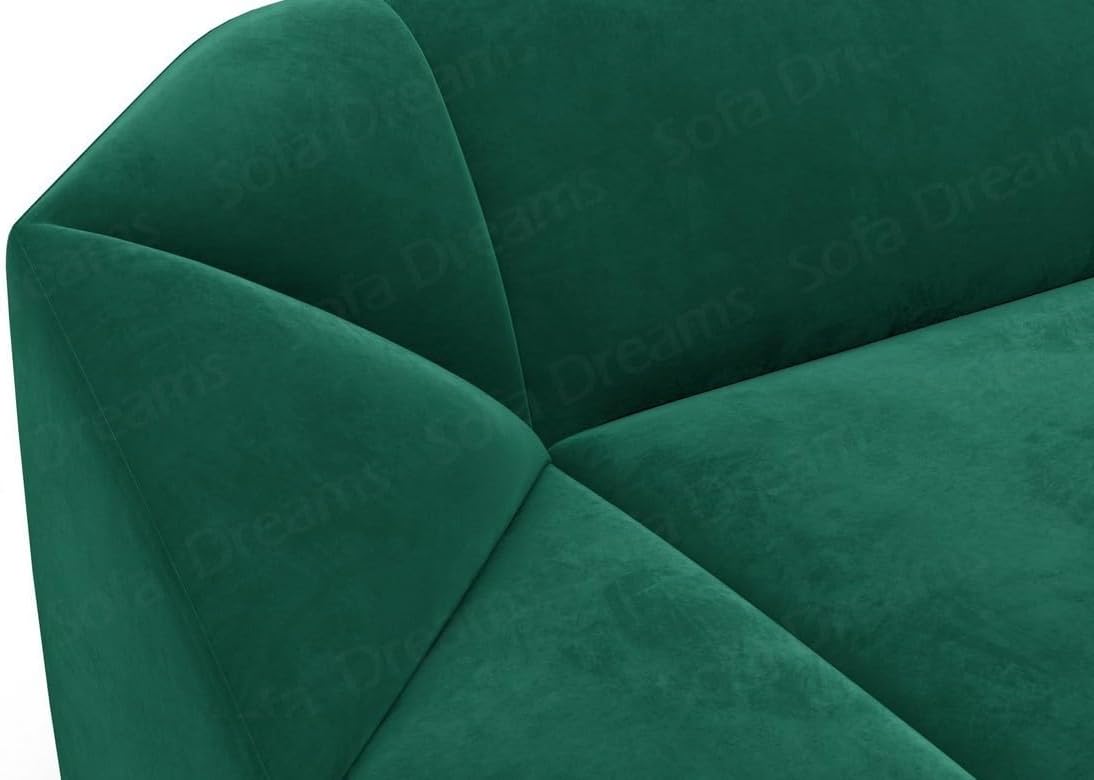 Wohnlandschaft Cabrera U-Shape Fabric Sofa in Velvet Designer Sofa Sun Velvet (Green, Ottoman Left)