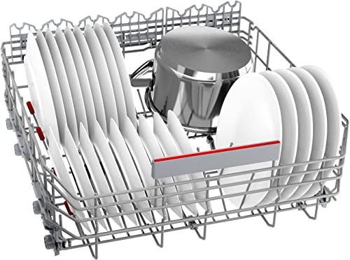 Bosch SMU4ETS08E, Series 4, Smart Undermount Dishwasher, 60 cm, Cutlery Basket, Dishwasher with Program Assistant, Particularly Quiet, Height-Adjustable Upper Basket, Automatic Door Opening, Stainless