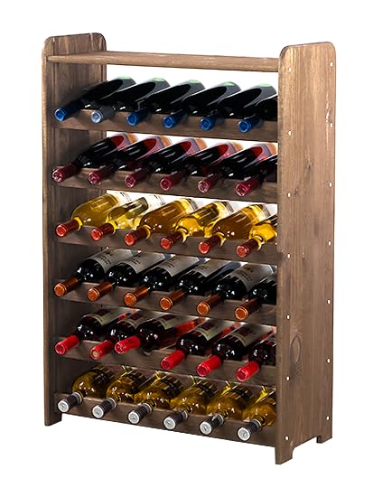 PROREGAL Weinregal PINOTWINE C | HxBxT 87,2x63,2x26,5cm | 42 Flaschen | Massives Kiefernholz | Natur unbehandelt | Weinhalter Weinständer Flaschenständer Flaschenregal Holzregal