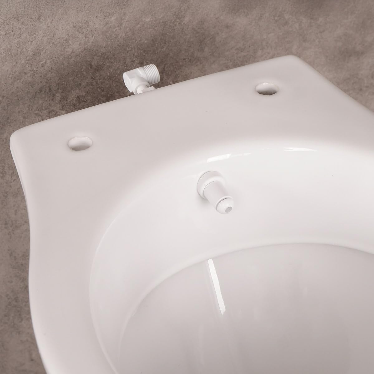 Belvit Dusch WC mit Bidet Funktion – Standtoilette mit Taharet, Hygienedusche, Spülkasten und Softclose WC-Deckel, waagerechter Abgang, Komplettset