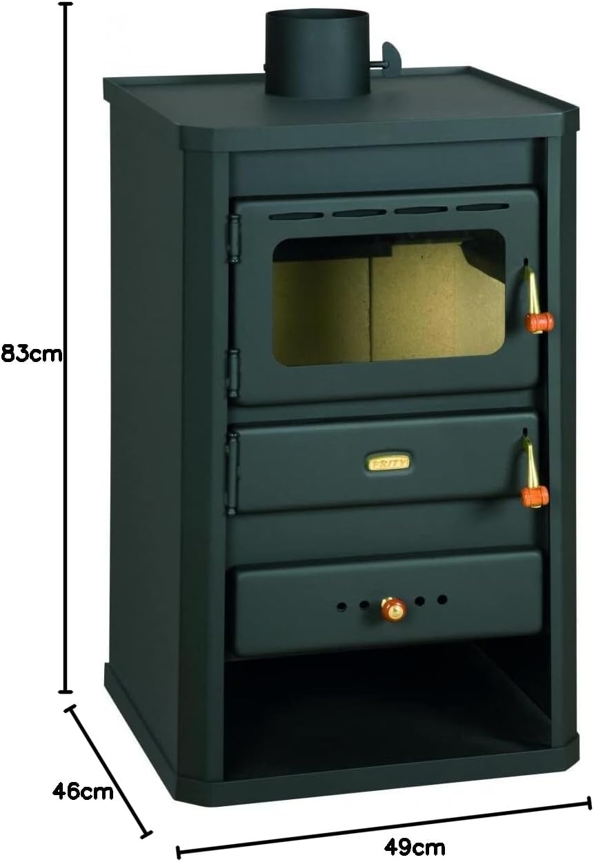 Prity Fireplace 10 kW S2 with Additional Door and Fireplace Tools