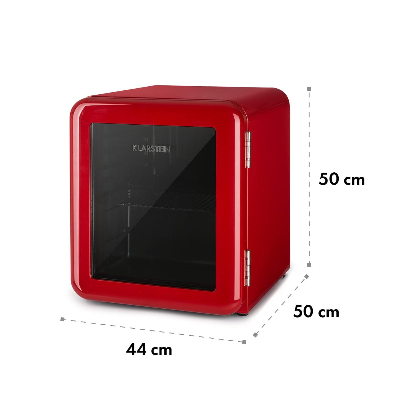 Klarstein PopLife Getränkekühler - Mini-Bar, Retrokühlschrank, 0-10°C, nur 39 dB, 115 L, umweltfreundlich, doppelt verglaste Tür, Retro-Design, rot