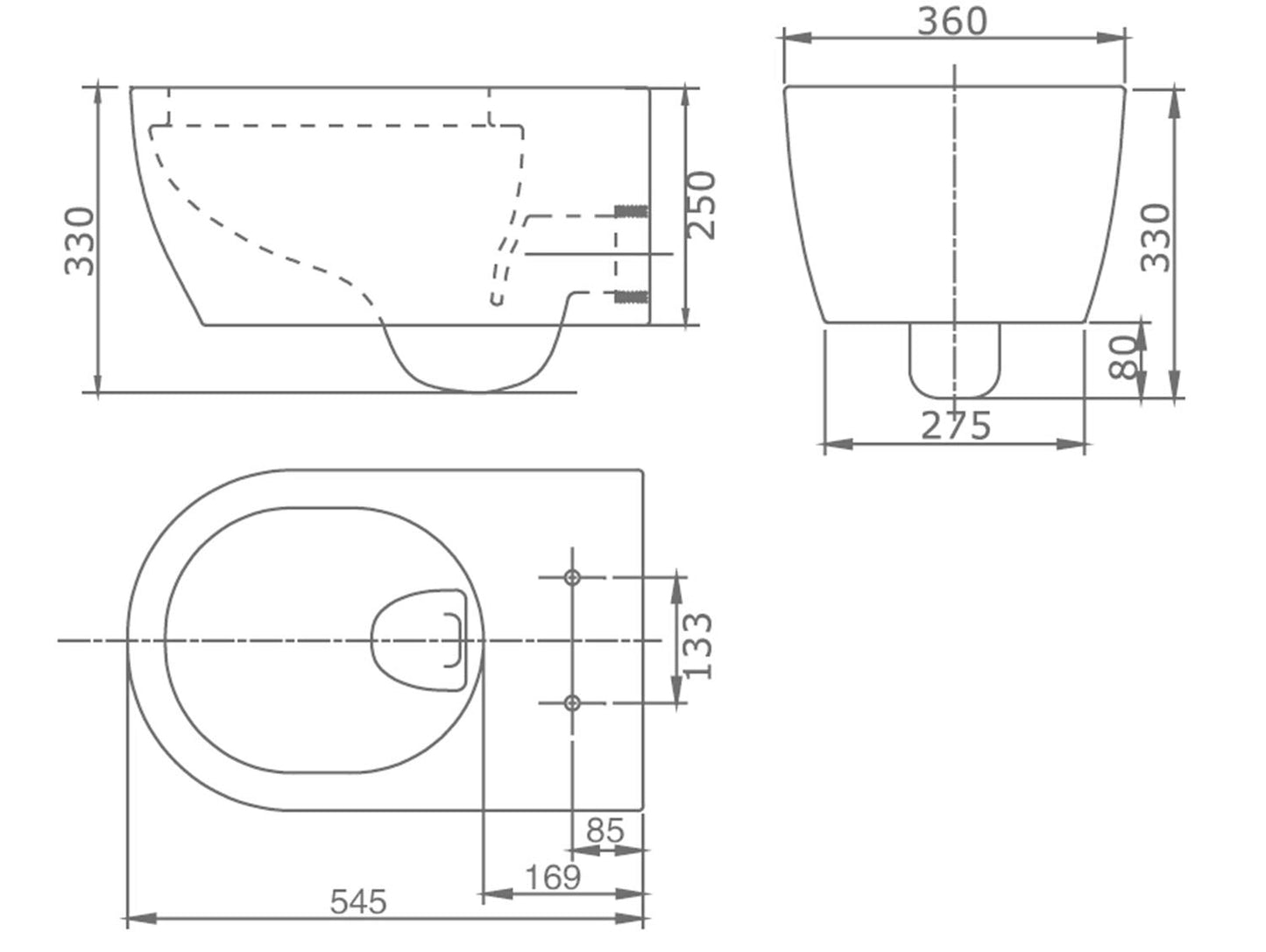 SSWW Taharet Toilet Includes Fitting and Removable Soft-Close Seat, Shower Toilet, Hanging Toilet, Toilet with Bidet Function, Hygienic, Shattaf, Different Versions