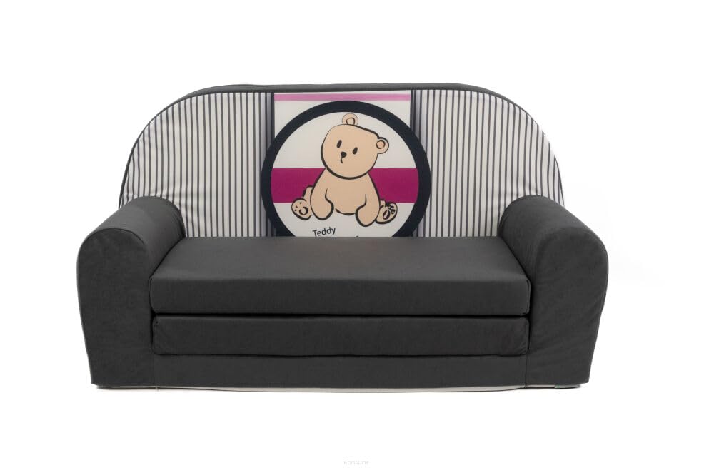 FORTISLINE Children's Sofa Mini Foldable 40 x 78 x 45 cm - Children's Sofa for Children 2-in-1 - Children's Couch Foldable - Foam Sofa Bed - Removable Cover - Many Designs