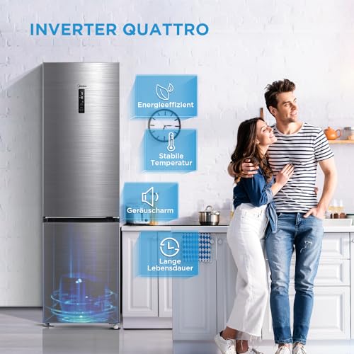Midea MERB276FGE02A Kühl-/Gefrierkombination/180 cm Höhe/NoFrost/Doppelte Steuerung/Super-Kühlfunktion/219 kWh/Jahr/199L Kühlteil/71L Gefrierteil