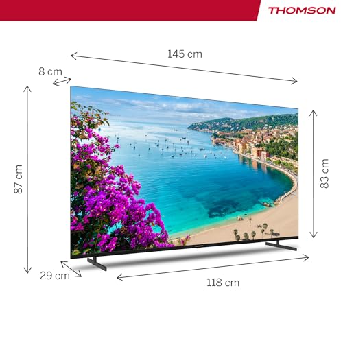 Thomson 43 Zoll (109 cm) 4K Ultra HD Weiß Smart Android TV, Google Assistant, Wi-Fi, Dolby Digital, Bluetooth, Triple-Tuner (Kabel,Satellit,Antenne), HDMI, CI+, A+ Panel – 43UA5S13W