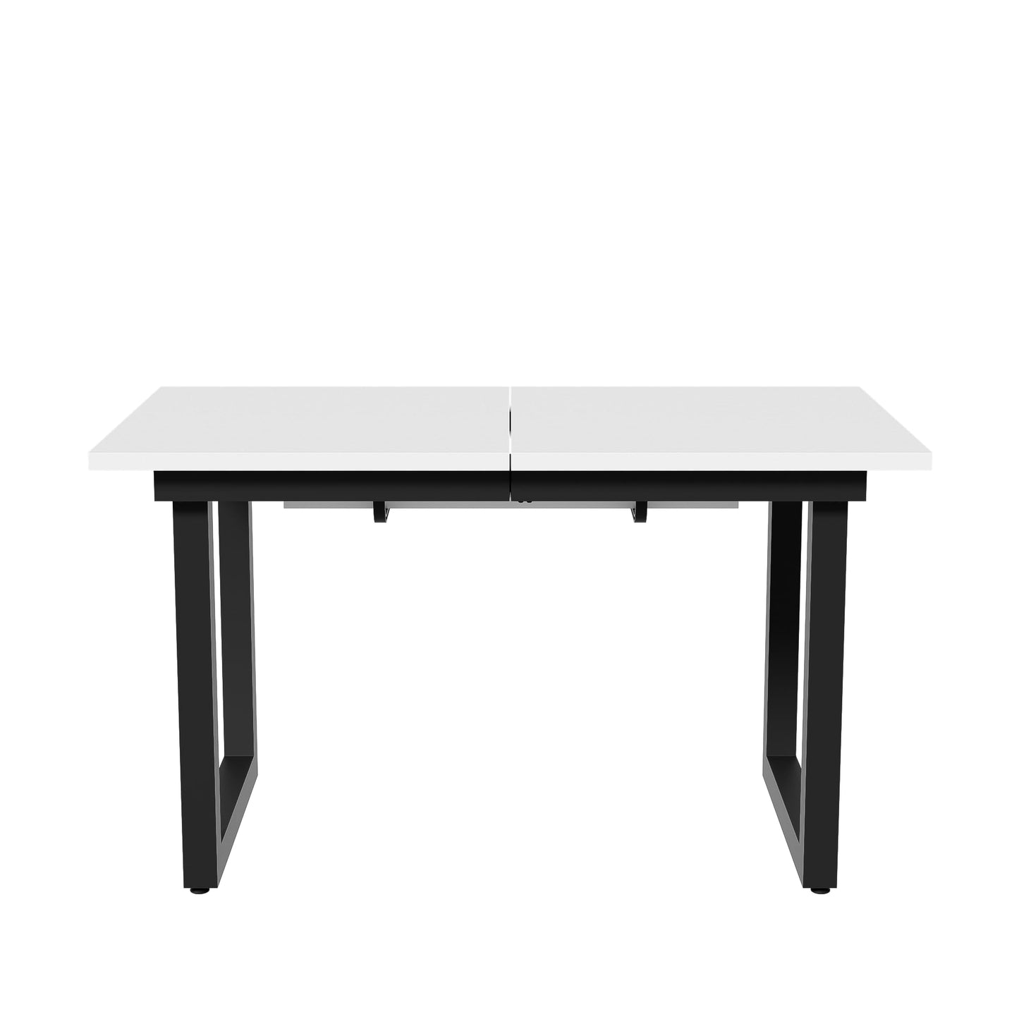 Merax Esstisch, Ausziehbar Esszimmertisch mit Tischbeine aus Metall, Rechteckiger Küchentisch für Wohnzimmer und Esszimmer, Grau