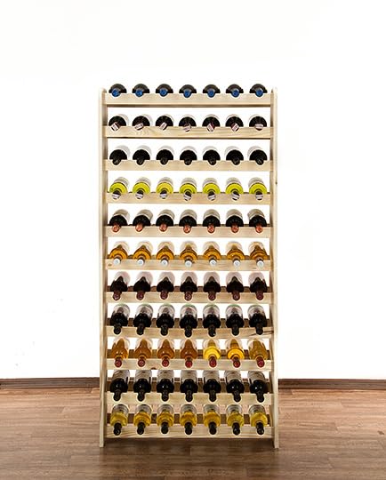 PROREGAL Weinregal PINOTWINE C | HxBxT 87,2x63,2x26,5cm | 42 Flaschen | Massives Kiefernholz | Natur unbehandelt | Weinhalter Weinständer Flaschenständer Flaschenregal Holzregal