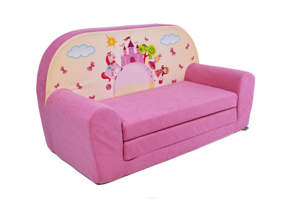 FORTISLINE Children's Sofa Mini Foldable 40 x 78 x 45 cm - Children's Sofa for Children 2-in-1 - Children's Couch Foldable - Foam Sofa Bed - Removable Cover - Many Designs
