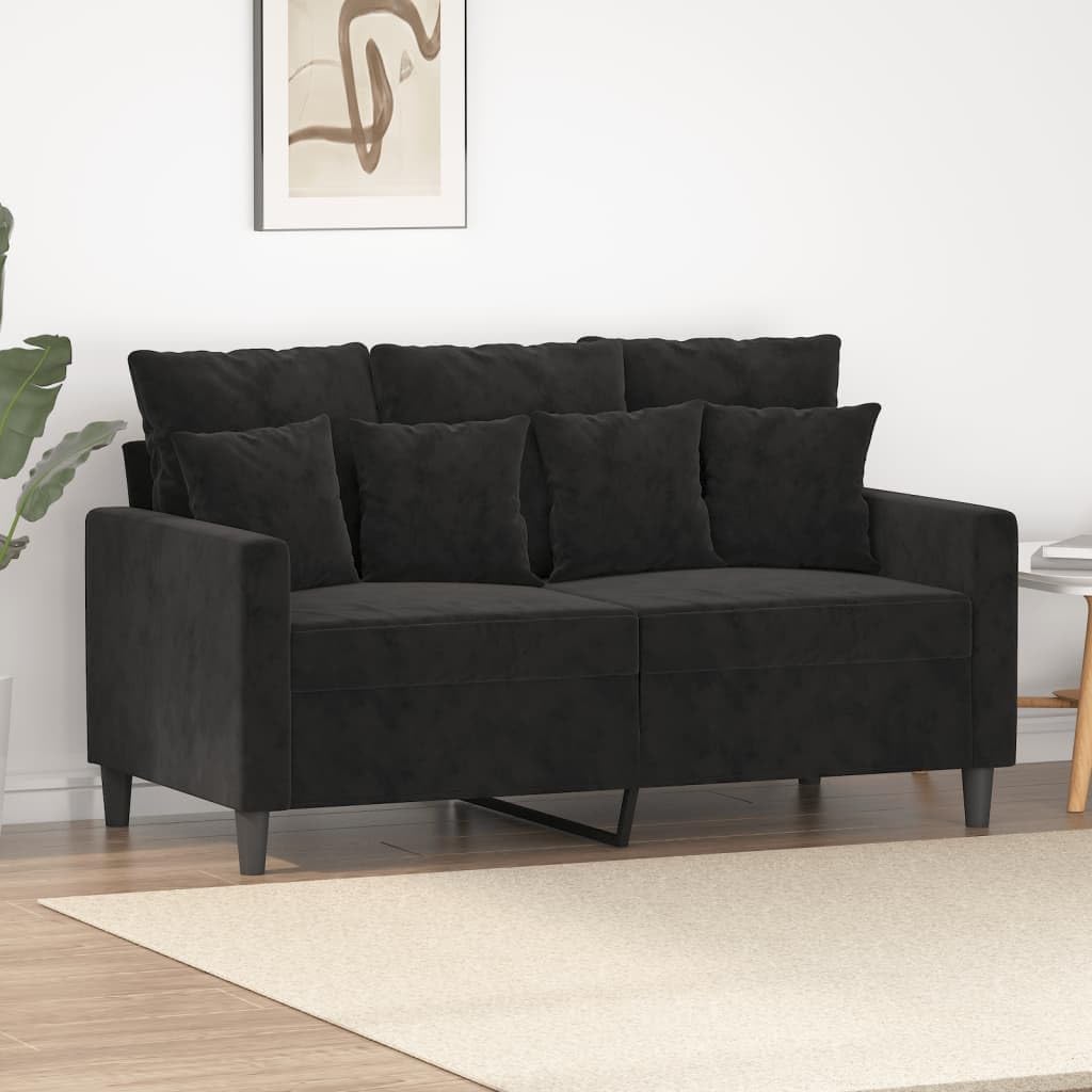 Willood 3-TLG. Sofagarnitur mit Kissen Dunkelgrau Samt,Sofa geeignet für Wohnzimmer, Sofa Set, mit Armlehnen und Kissen