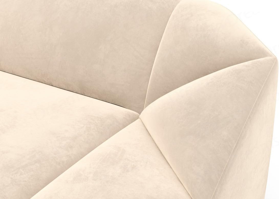 Wohnlandschaft Cabrera U-Shape Fabric Sofa in Velvet Designer Sofa Sun Velvet (Green, Ottoman Left)