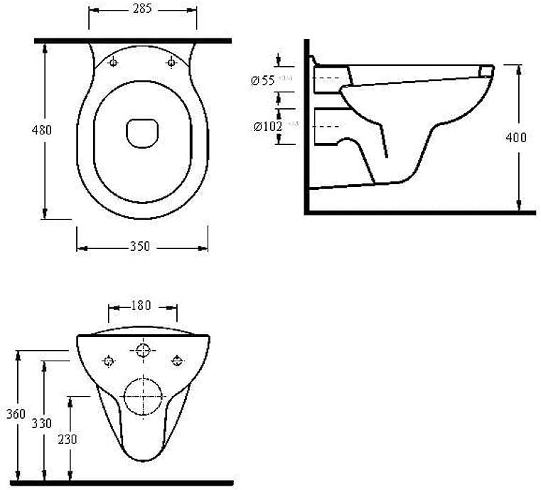 Wall Hanging Toilet Taharet Frame Element Actuator Plate Soft Close Lid Set