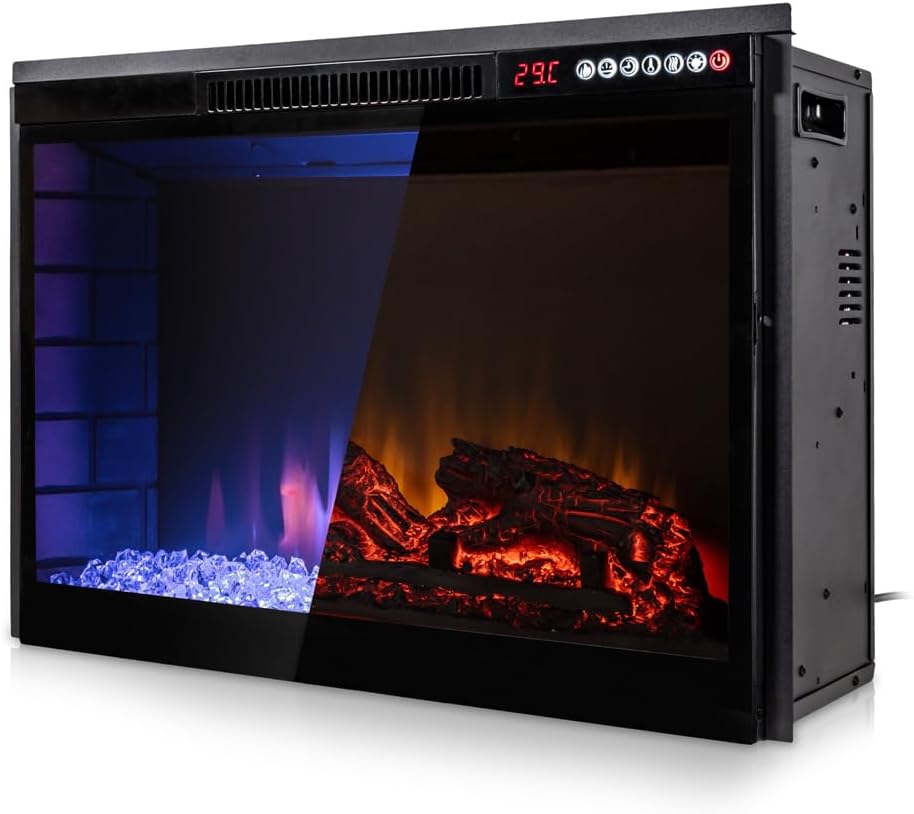 Termofol TF-EF-1325-051 Electric Fireplace - Electric Fireplace - Heating Electric - Electric Fireplace with Heater and Fireplace - Electric Fireplaces - LED Fireplace - Black - 67 x 48.4 x 24.2 cm