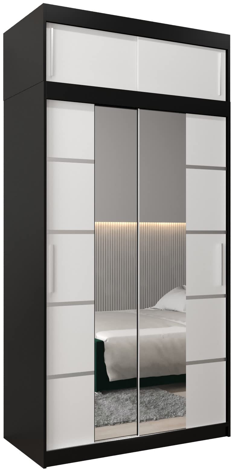 MEBLE KRYSPOL Verona 4 250 Bedroom Wardrobe Sliding Doors Cabinet with Mirror Wardrobe with Mirror Sliding Door Wardrobe Sliding Doors - 250 x 240 x 62 cm - Sonoma with Extension