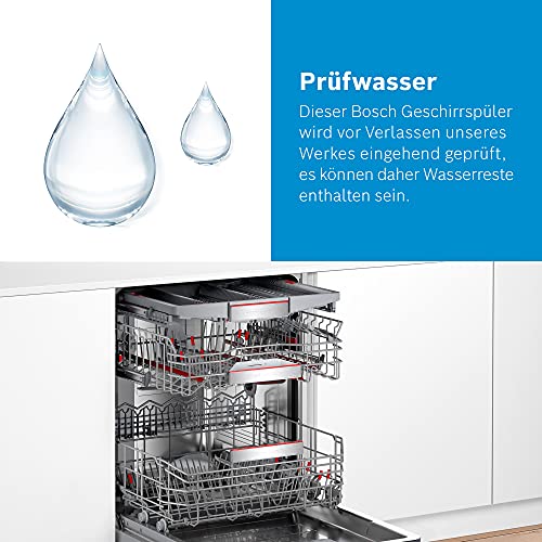 Bosch SMU4ETS08E, Series 4, Smart Undermount Dishwasher, 60 cm, Cutlery Basket, Dishwasher with Program Assistant, Particularly Quiet, Height-Adjustable Upper Basket, Automatic Door Opening, Stainless