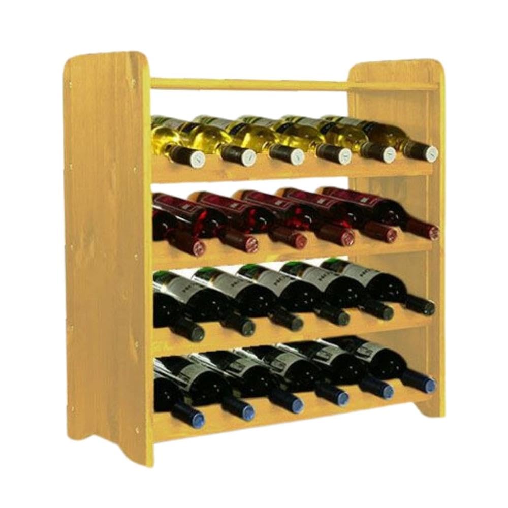 PROREGAL Weinregal PINOTWINE C | HxBxT 87,2x63,2x26,5cm | 42 Flaschen | Massives Kiefernholz | Natur unbehandelt | Weinhalter Weinständer Flaschenständer Flaschenregal Holzregal