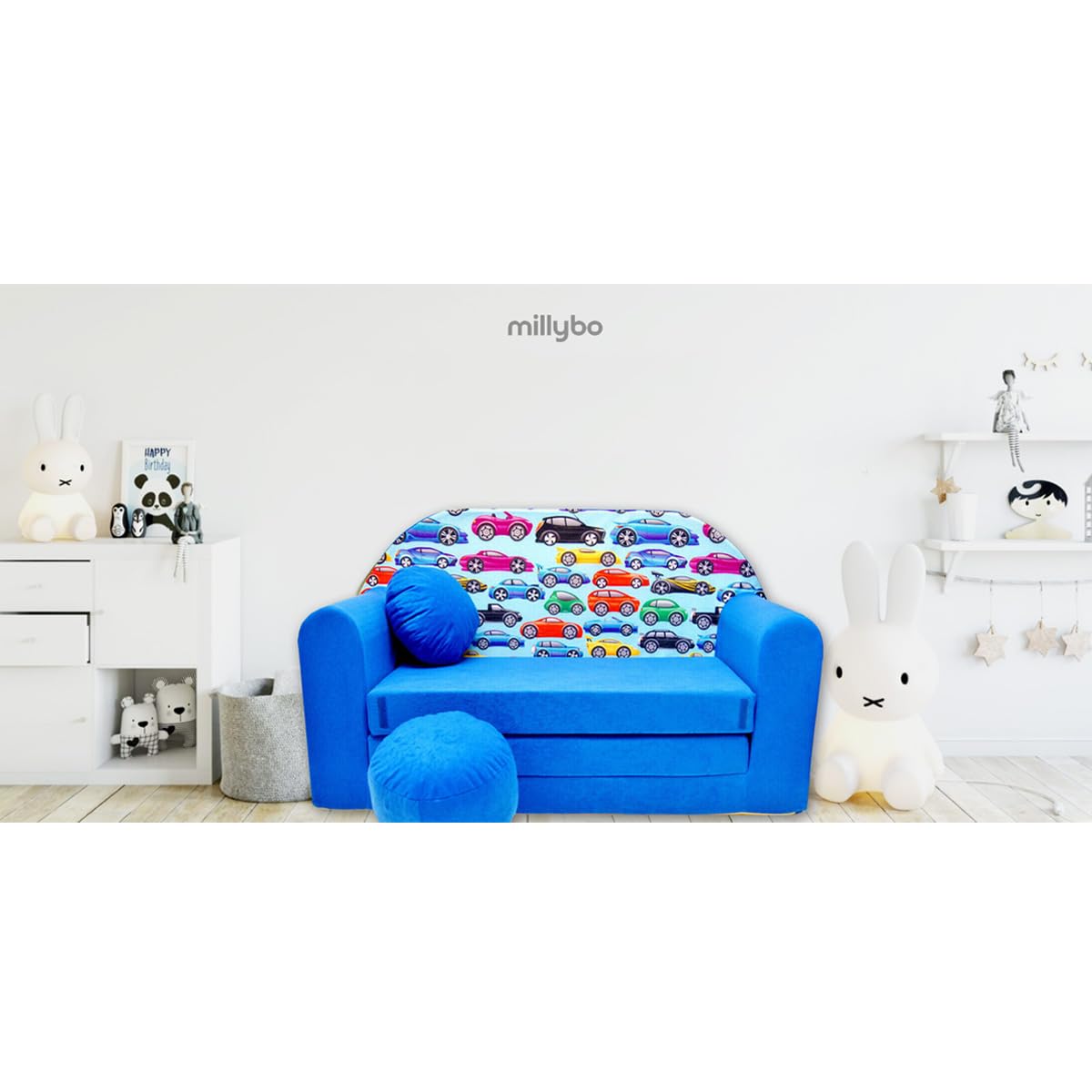 Children's Sofa with Sleep Function Foldable 3-in-1 Children's Sofa Play Sofa with Bed Function Girls Boys Bean Bag Mini Sofa Bed Children's Room Sleeping Chair (A39)
