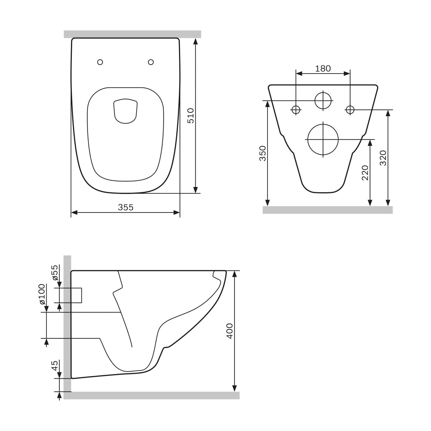 AM.PM X-Joy S - Spülrandlos Hänge WC, Tiefspül Toilette FlashClean, Wand WC mit Toilettendeckel mit Absenkautomatik, Hänge Toilette aus Keramik, Weiß, 50 cm lang