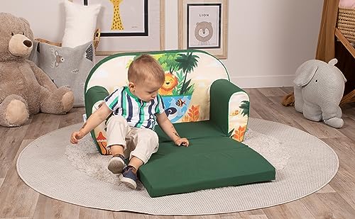 Delsit Kindersofa zum Ausklappen - Kinder Sofa mit Schaumstofffüllung - Sofa Kinder mit Abnehmbarem Bezug - Kindermöbel Kindersofa Mädchen & Jungen- 9 Monate bis 4 Jahre - DT2-22042