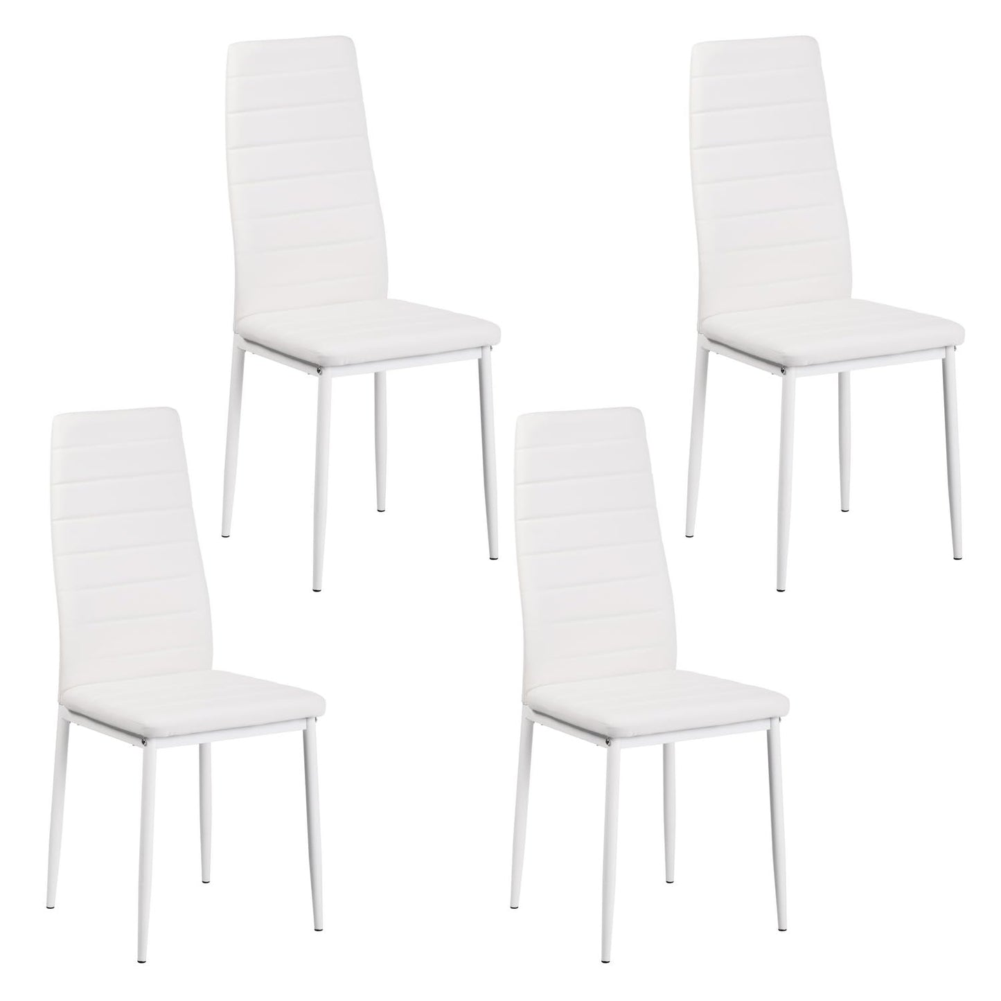 FURNITABLE Esstisch mit 6 Stühlen Esszimmergruppe, Essgruppe mit Hochlehner Kunstleder Stuhl für 6 Personen, Sitzgruppe für Küche Wohnzimmer(160cm Eiche-Weiß Tischbein Tisch+6 Schwarz Stühle)