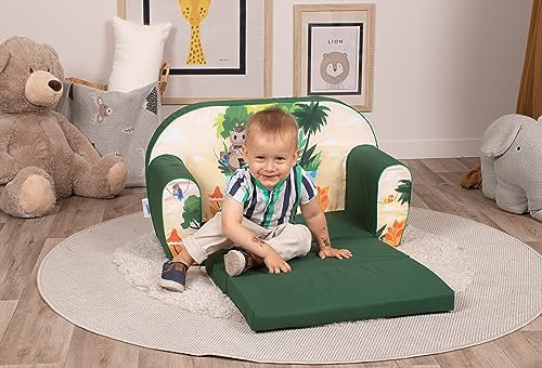Delsit Kindersofa zum Ausklappen - Kinder Sofa mit Schaumstofffüllung - Sofa Kinder mit Abnehmbarem Bezug - Kindermöbel Kindersofa Mädchen & Jungen- 9 Monate bis 4 Jahre - DT2-22042