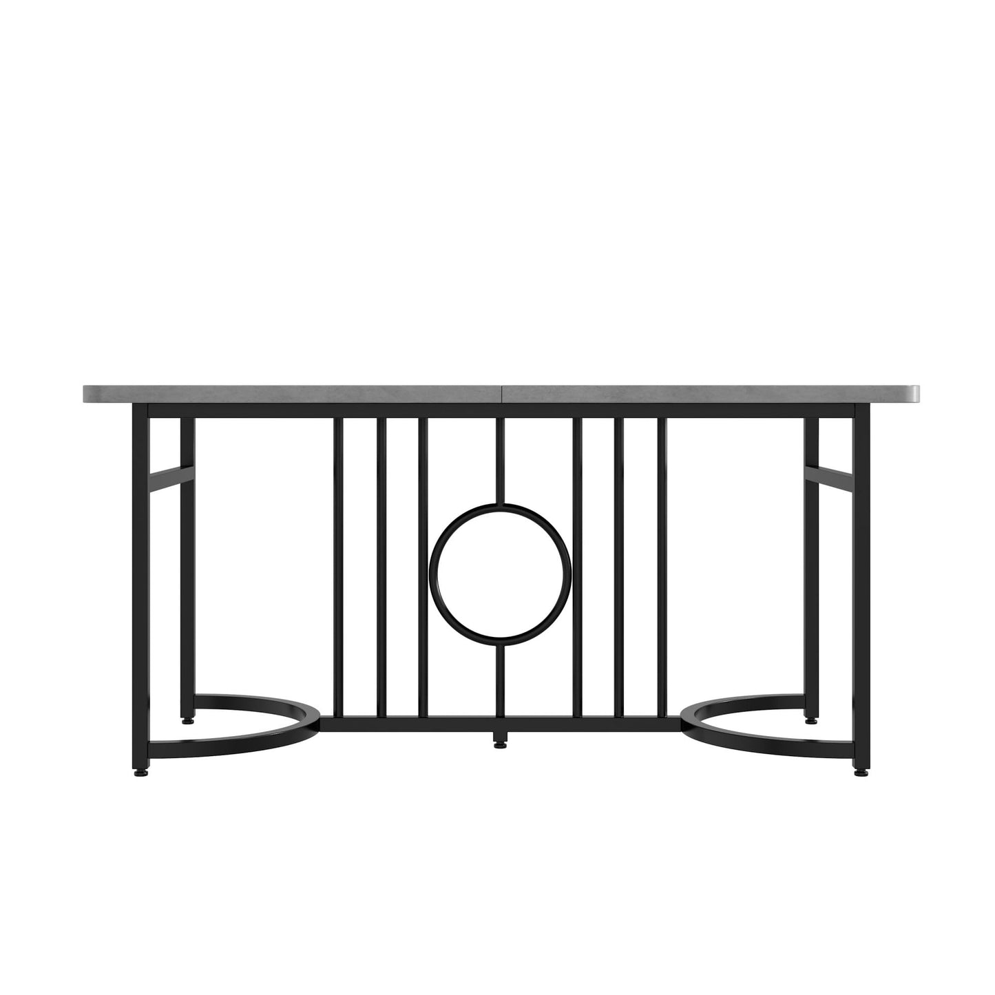 Merax Esstisch, Ausziehbar Esszimmertisch mit Tischbeine aus Metall, Rechteckiger Küchentisch für Wohnzimmer und Esszimmer, Grau