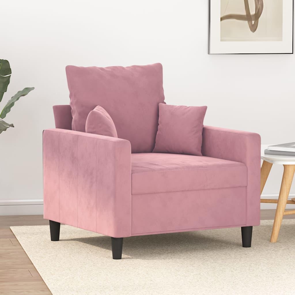 Willood 3-TLG. Sofagarnitur mit Kissen Dunkelgrau Samt,Sofa geeignet für Wohnzimmer, Sofa Set, mit Armlehnen und Kissen